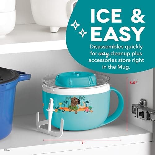 Disney Dash My Mug Ice Cream Maker - Makes Single Serving of Gelato, Frozen Yogurt, Sorbet & More - Easy to Clean & Use - Moana, 1 Bowl thumbnail 2