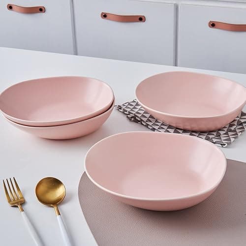 Stone Lain Delilah 8-inch Bowl 6-Piece Dish Set, Porcelain, Blush thumbnail 3