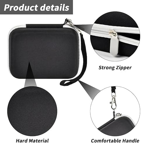 Grapsa Digital Camera Case for CAMKORY/for Kodak Pixpro/for VAHOIALD/for Sony DSCW800 830/ for Canon PowerShot 180 190. Vlogging Cameras Storage Holder for Accessories (Box Only)-Black thumbnail 4