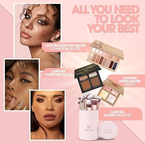 Kabuki Makeup Brush Set - Foundation Powder Blush Concealer Contour Brushes - Perfect for Liquid, Cream or Mineral Products - 10 Pc Collection with Premium Synthetic Bristles for Eye and Face Cosmetic thumbnail 8