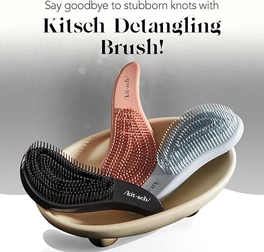 Kitsch Detangler Brush – Gentle Curly Hair Brush with Flexible Bristles for All Hair Types - Wet or Dry | Detangling Hair Brushes for Women & Men, Adults & Kids - Terracotta thumbnail 7