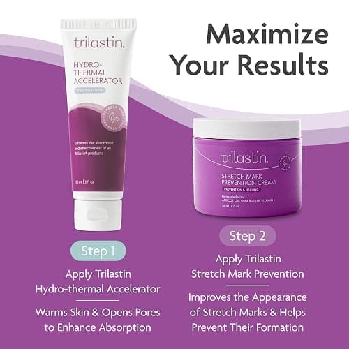 TriLASTIN Stretch Mark Cream for Pregnancy - Pregnancy Stretch Mark Prevention & Pregnant Belly Cream & Belly Oil for Pregnant Women - Paraben Free 4 Fl Oz, Citrus Scent thumbnail 2