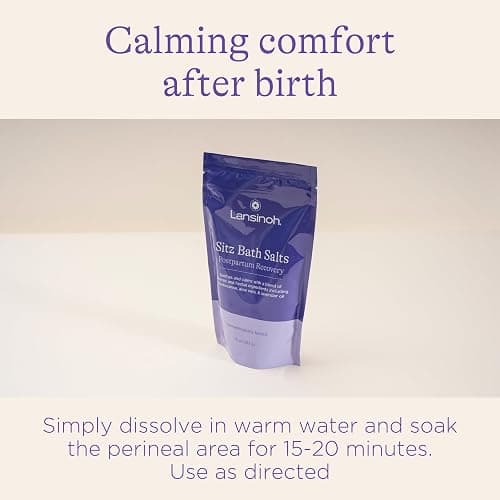 Lansinoh Sitz Bath Salts, Postpartum Essentials, and Hemorrhoid Treatment, Epsom Salt Bath Soak With Lavender Oil, Frankincense and Aloe Vera, 10 Ounce thumbnail 5