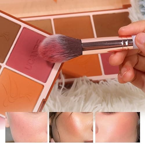 8 Colors Face Matte Blush Palette Shading Blusher - Buildable Facial Cheek Blusher Contour Bronzing Pressed Powder Makeup Pallet Women Gift Set (8 Colors Blush Contour Palette with brush) thumbnail 3