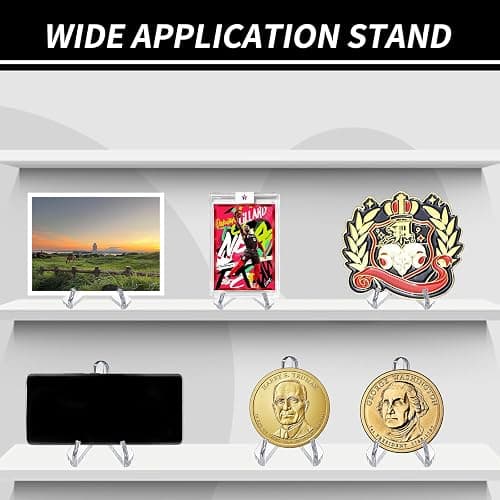 Display Stand, 30 pack Mini Clear Card Stands, Coin Display Holder Easel for Coins, Trading Cards, CDs, 2.13 Inch Tall thumbnail 4
