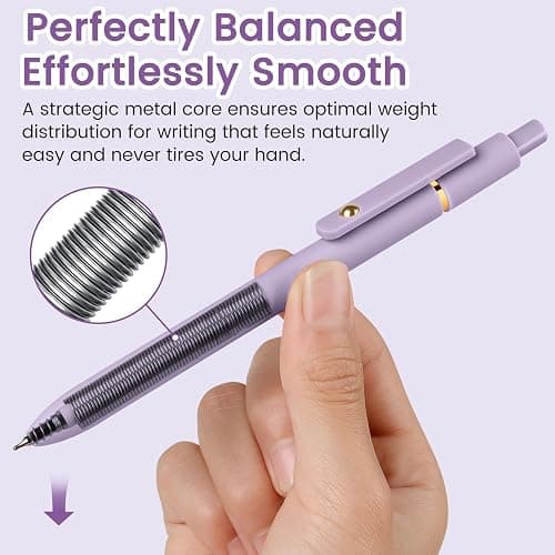 FIOVER Gel Pens 6pcs 0.7mm Fine Point Black Ink Quick Dry Pens | Smooth Writing Pens for Journaling, Nurse Aesthetic Cute Office School Supplies, Gifts for Women and Men thumbnail 5