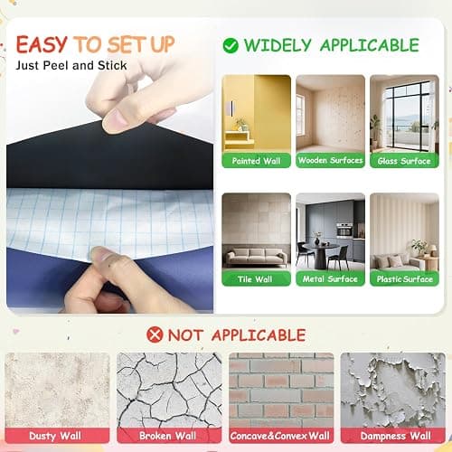 OMKSIH Arch Magnetic Wall Decal for Kids 40x32 Inches Magnetic Chalk Board Sticker Magnet Chalkboard for Wall Peel and Stick Self Adhesive Blackboard Multifunctional for Playroom Home Office School thumbnail 6