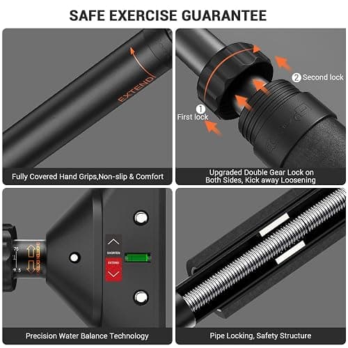 Sportneer Pull Up Bar: Strength Training Chin up Bar without Screws - Adjustable 29.5''-37'' Width Locking Mechanism Pull-up Bar for Doorway - Max Load 440lbs for Home Gym Upper Body Workout, Non-slip thumbnail 6