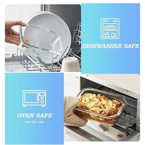 Pure Future 16-Piece (8 Sets) Borosilicate Glass Food Storage Containers, Meal Prep & Lunch Boxes, BPA-Free Airtight Locking Lids, Leak-Proof, 400°C Oven/Microwave/Freezer/Dishwasher Safe thumbnail 8