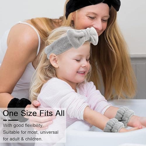 WHAVEL 6PCS Spa Headband and Wristbands Set, Face Wash Headband Wrist Bands for Washing Face Makeup Skincare Hair Band Skin Care Accessories Tools thumbnail 3
