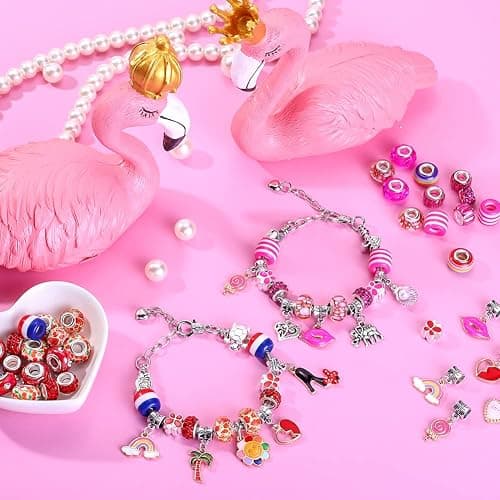 AIPRIDY 150 Pieces Charm Bracelet Making Kit,Unicorn Mermaid Crafts Gifts Set Can Inspires Imagination and Creativity,Jewelry Making Kit Perfect Gifts for Girls 5-12 Years Old (150 Pieces) thumbnail 6