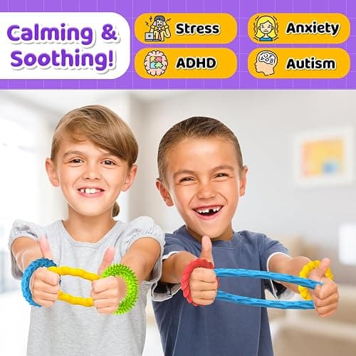 Sensory Fidget Toys for Kids Adults - 4 Pack Stretchy Fidget Toys Bracelet | Texture & Calming Autism Sensory Toys for Special Needs Autistic Children | Calming Classroom Toy for Easter Gifts Toddlers thumbnail 5
