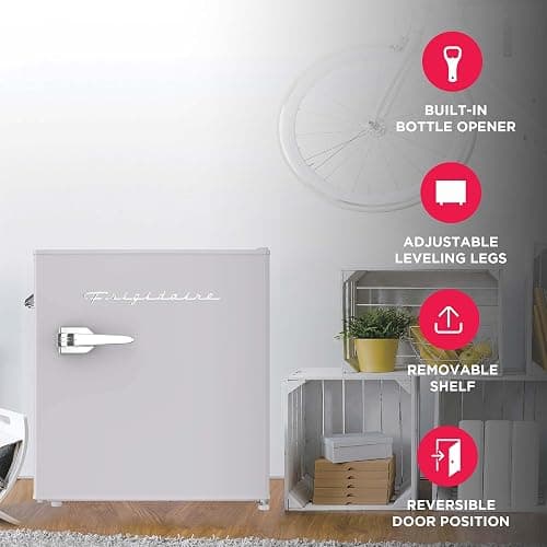 Frigidaire EFR176 1.6 cu. ft. Retro Bar Fridge with Side Bottle Opener (Moonbeam) thumbnail 4