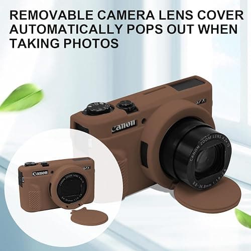 Case with Removable Lens Cover for Canon G7X Mark II/G7XII Camera(Brown) | Soft Silicone Camera Protective Case,Slim Fit,Anti-Scratch,Dustproof,Shockproof,Camera Accessories,For Travel,Daily Use thumbnail 5