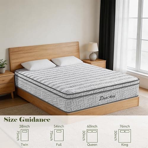 Queen Size Mattress, 12 Inch Gel Memory Foam/High Density Foam and Zone-Reinforced Pocketed Springs for Pressure Relief and Motion Isolation，Medium Firm Queen Mattresses, Queen Hybrid Mattress thumbnail 5