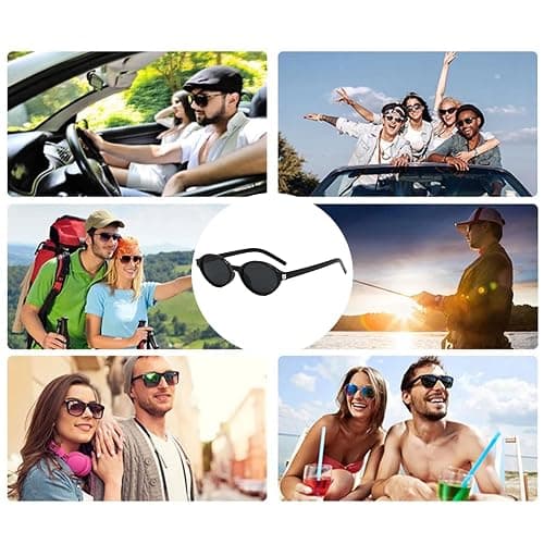 YAMEIZE Retro Oval Sunglasses Women Men Vintage Small Frame Sunglasses 90s Sun Glasses UV400 thumbnail 6