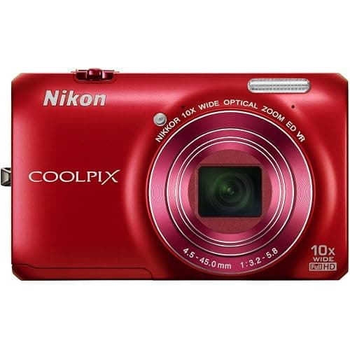 Nikon COOLPIX S6300 16 MP Digital Camera with 10x Zoom NIKKOR Glass Lens and Full HD 1080p Video (Red) - Red - Image 1