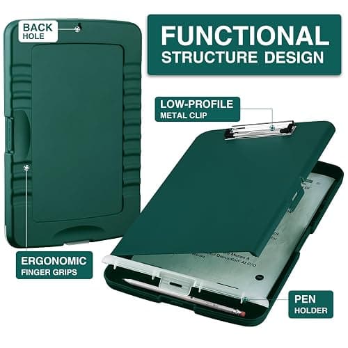 Sooez Clipboards with Storage, High Capacity Clip Boards 8.5x11 with Storage, Heavy Duty Nursing Clipboard Folder, Plastic Clipboard with Pen Holder for Women Teachers Work, School & Office Supplies thumbnail 2