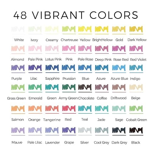 Artecho Acrylic Paint Markers 48 Colors with Bag（ Brush Tip and Fine Tip ） | Ideal for Rock Painting, Stone, Wood, Paper, Canvas, Ceramic, Glass, Fabric & DIY Crafts thumbnail 2