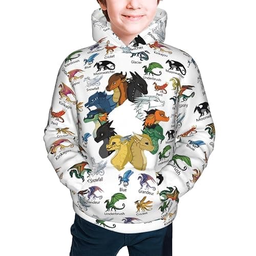 MEDIUM GLORYLUCK Wings Of Fire Hoodie Wings Of Fires Dragon Hooded Sweatshirt For Kids Youth Long Sleeve Pullover With Pocket thumbnail 2