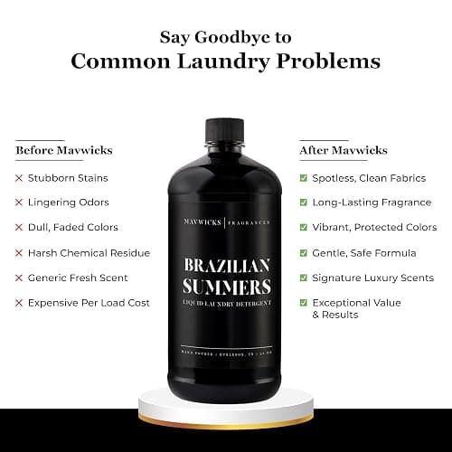 Mavwicks - Laundry Liquid Detergent (Brazilian Summers) - 32 Oz Laundry Perfume Bottle for Men & Women, Stain & Odor Remover, Deep Clean, Long-Lasting Fragrance and Freshness for All Fabrics thumbnail 3