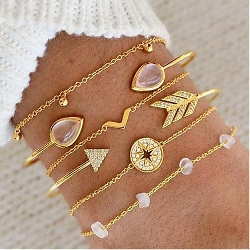 NEWITIN 69 Pieces Gold Jewelry Set for Women Fashion Costume Jewelry Gold Plated Necklace Bracelet Earrings Set for Women thumbnail 7