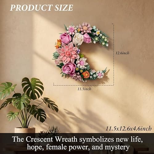 Pink Moon Flower Building Set, Dahlia Rose Bouquet Botanical Collection Building Block, Compatible with Lego Flowers for Home Wall Art Decor, Gifts for 18+ Girls, Women(944PCS) thumbnail 3