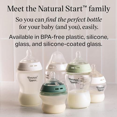 Tommee Tippee Natural Start Glass Newborn Starter Set, 150ml and 250ml Anti-Colic Baby Bottles, Slow and Medium Flow Breast-Like Teats for a Natural Latch, Self-Sterilising thumbnail 7