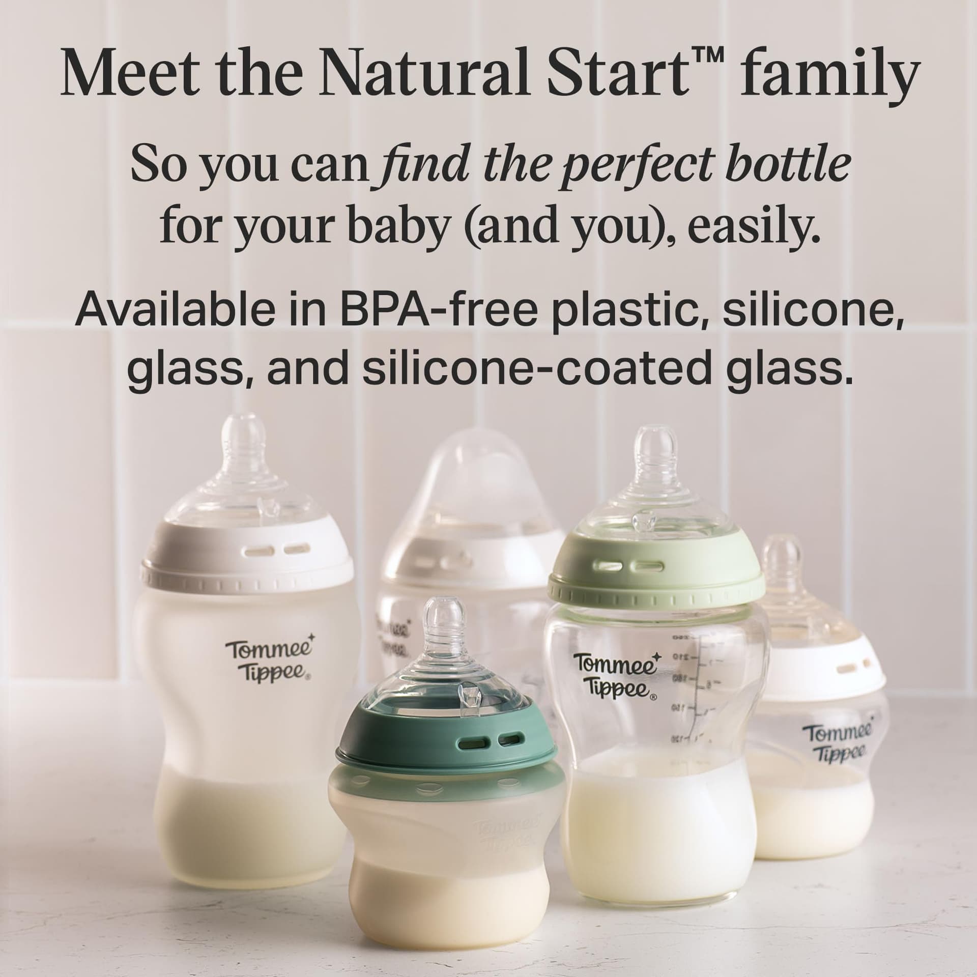 Tommee Tippee Set de Biberones Natural Start, Tetina Tipo Pecho, 0m+ | 12 Piezas, 2x150ml, 3x260ml, 1x340ml, Tetinas Flujo Lento, Medio y Espeso, Cepillo de Limpieza, Mamila Libre de BPA thumbnail 8