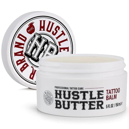 Hustle Butter Tattoo Aftercare 5oz Tattoo Balm, Heals + Protects New Tattoos and Rejuvenates Older Tattoos - 100% Vegan Cream No-Petroleum - Image 1