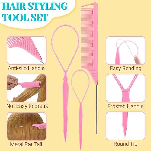 IKOCO 826PCS Hair Accessories for Girls, Elastic Hair Ties with Colorful Clips and Tools thumbnail 6