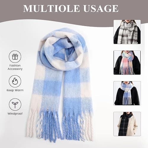 Nimalpal Winter Scarf for Women - Chunky Winter Scarf with Tassel, Womens Scarves for Cold Weather thumbnail 4