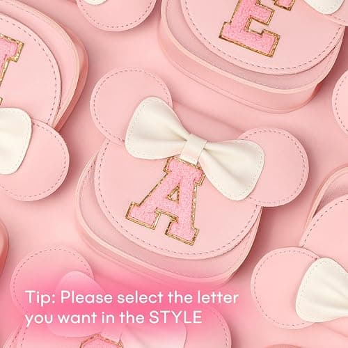 mibasies Toddler Purse Girl Gifts: Girls Birthday Gifts for 3-8 - Toys for Ages 2-4 Girls Mouse Ears Purse, Pink, Letter S thumbnail 5