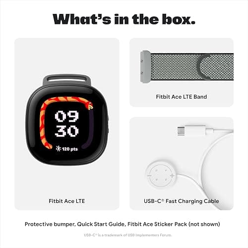 Fitbit Google Ace LTE - Kids Smartwatch with Call, Message, GPS, and Activity-Based Games, Ace Pass Data Plan Required - Mild - Strange Arcade thumbnail 12