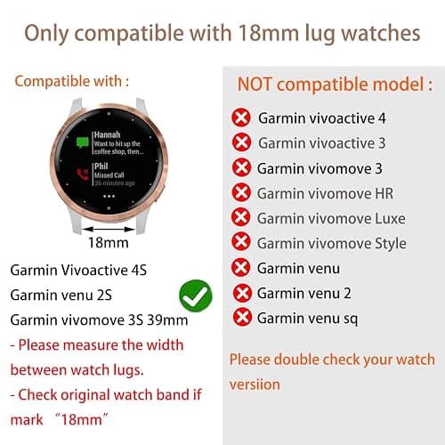 ViCRiOR Watch Bands Compatible with 18mm Garmin Venu 3S/Venu 4 41mm/ Vivoactive 4S /Venu 2s / Vivomove 3S, Solid Stainless Steel Watchband+ Mesh Strap Bracelet for Garmin Forerunner 255s/265S thumbnail 2