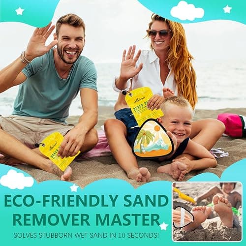 Triangle Sand Remover for Beach Cleaner Eraser Essential Wipe Off Mitt Duster Brush Cup Holder Game Toy Cruise Ship Summer Vacation Must Have Hawaii Travel Honeymoon Gift for Family Beach Towel thumbnail 6