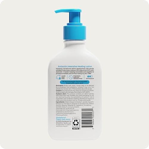 AmLactin Intensive Healing Body Lotion - Therapeutic Lotion for Extremely Dry Skin - No-Scrub Exfoliator and Moisturizer with 15% Lactic Acid AHA and Ceramides, 7.9 oz (Packaging May Vary) thumbnail 7