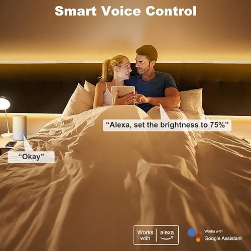 Tatazone Smart White COB Led Strip Light with App and Remote, 16.4ft 3000K Bright Warm White WiFi COB Light Strip Compatible with Alexa Google, Dimmable Indoor Led Lights for Mirror, Cabinet, Kitchen thumbnail 2
