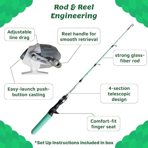Meowy Cat Wand Toy – Cat Fishing Pole Toy with Reel The Cat Fish Fishing Rod, Telescopic Fiberglass Interactive Teaser Wand for Indoor Cats with Catnip Dental Mesh Attachments thumbnail 3