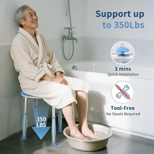 pxsulliao FSA/HSA Adjustable Swivel Bath Seat Shower Chair for Inside Shower, Shower Seat for Inside Tub Bathroom Bench Bath Chair for Elderly and Disabled,Eligible 350 lbs Adjustable Shower Stool thumbnail 6