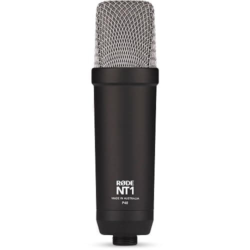 Rode NT1 Signature Series Black Recording Bundle with Focusrite Scarlett Solo Interface, StreamEye Cans50 Headphones, and On-Stage MS7701B Floor Stand — 4 dBA Self-Noise, 48V Phantom Power, Air Mode thumbnail 7
