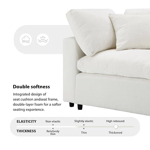 Oversized U-Shaped Modular Sectional Sofa Full Foam Cushions Deep Seat Reversible Chaises Cloud Couch Living Room Convertible Sleeper Chenille Upholstered Sofabed with Movable Ottomans thumbnail 10