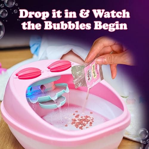 Glow in Dark Kids Spa Kit for Girls, 42+ Pieces Waterfall Foot Spa Toys, Nail Spa Kit, Pedicure Manicure Accessories, Perfect Spa Kit for Girls Ages 6 7 8 9 10 11 12, Fun Birthday or Christmas Gifts thumbnail 7