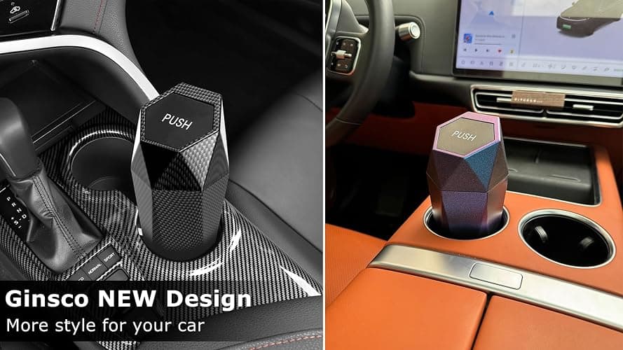 Ginsco 2 Pack Car Trash Can with Lid, Cup Holder Garbage Can for Car, Garbage Bin Cars Accessories for Interior, Leakproof Small Trash Bin, Mini Trash Can for Cars, Home, Bedroom, Office (Black) thumbnail 6