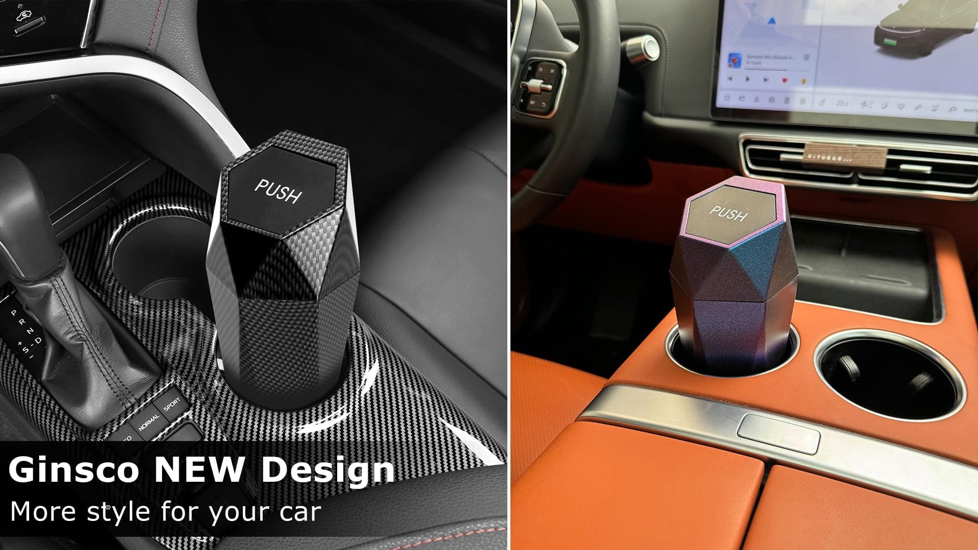 Ginsco 2 Pack Car Trash Can with Lid, Cup Holder Garbage Can for Car, Garbage Bin Cars Accessories for Interior, Leakproof Small Trash Bin, Mini Trash Can for Cars, Home, Bedroom, Office (Black) thumbnail 6