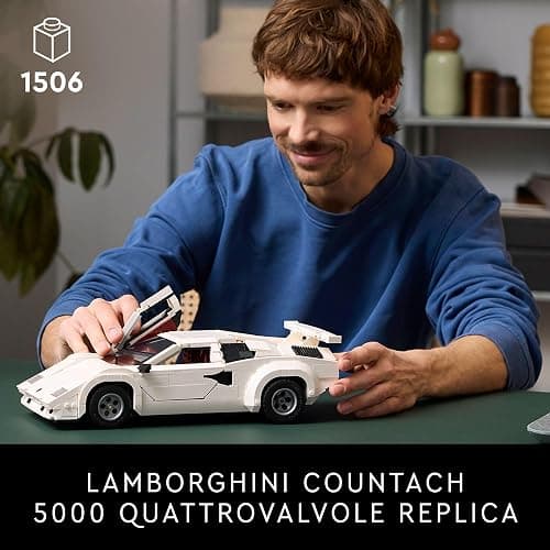LEGO Icons Lamborghini Countach 5000 Quattrovalvole Model Car Kit - Collectible Building Set for Adults, Ages 18+ - Detailed Lamborghini Car Kit with Scissor Doors, V12 Engine, and More - 10337 thumbnail 2