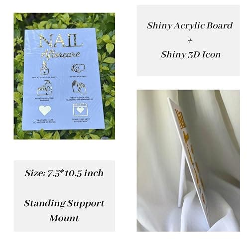 Nails Aftercare 3D Acrylic Sign Advice for Nail Room Decor Manicure Business Supplies Essential Nail Tech Must Haves(7.5 * 10.5) thumbnail 3