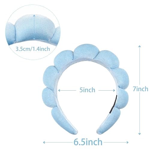 Ayesha Spa Headband for Women Sponge Headband for Washing Face Clouds Soft Hairband Makeup Headbands for Women Girls Shower Makeup Skincare (Blue) thumbnail 4