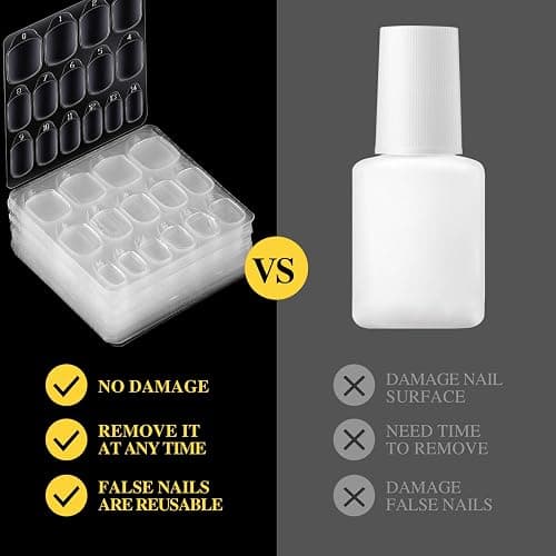 Teenitor 300pcs Nail Adhesive Tabs for Press on Nails, 15 Sizes of Nail Sticky Tabs for Nails Press on Nail Stickers, Nail Glue Stickers Press on Sticky Tabs, 20 Sheets - 300 thumbnail 6