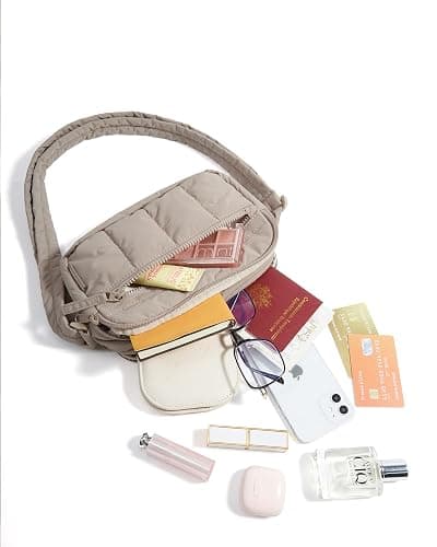 BAGSMART Cross Body Purse, Mini Crossbody Bags for Women Travel Purse, Puffy Shoulder Handbag Wallet with RFID Blocking Slots, Brown-small thumbnail 9